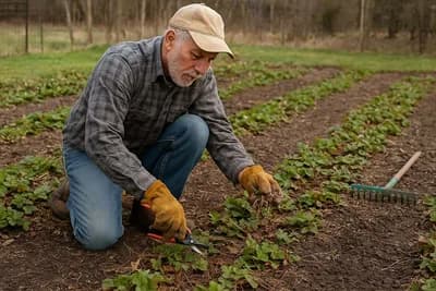 rad u jagodnjaku u proljeće
