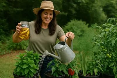 zalivanje biljaka rastvorom od banana
